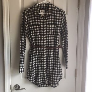 Plaid shirt/dress with belt included (NWT)
